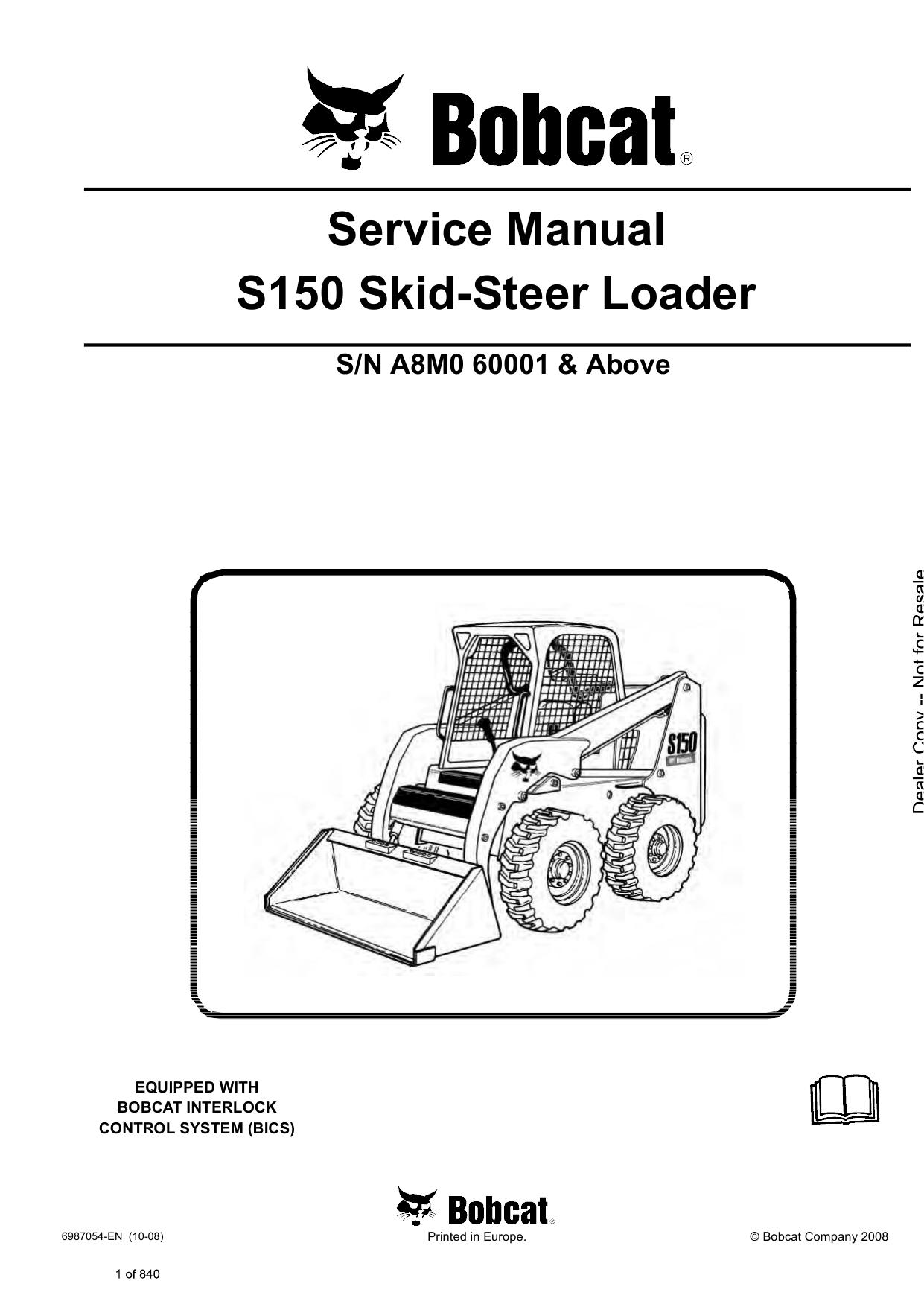 S150 Skid-Steer Loader Service Manual Bobcat 3